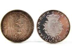 1970 Rome  1000 Lire silver Commemorative and 1963 Order of Malts 2 Scudi silver proof , 2 items