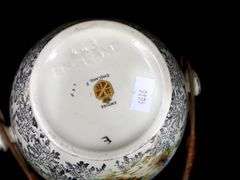 Empire Porcelain Company - Marked England - 1896-1967 - Double Handle Vessel with Rattan Bail Handle and Lid
