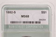 1882 "S" Morgan Silver Dollar, NTC Graded MS68.