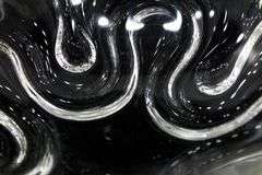 Raised Swirl Relief Handcrafted Clear Art Glass Crystal Centerpiece - 4 x 10