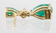 10KT Gold, Diamond, and Emerald (both tested) Earrings.
