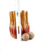 Vintage Carnival Knock-Down Skittle Bowling Pins and Balls