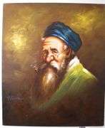 Benson "Rabbi" signed oil on canvas 24" x 20"