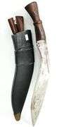 Vintage Kurka knife in leather sheath , Hand crafted , Marked " India "