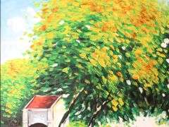 "Sunshine" oil painting on canvas, famed 33" x 39"