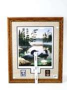 "Boundary Waters" Limited Edition Print by Leo Stans 1990, Centerpiece for 1990 National Parks Series $8.00 Stamp, and Earth Day 1990 Coins - Gallery Style Display - 25 x 21