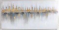 Glowing Cityscape Abstract on Canvas - 20 x 40