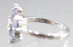 Tanzanite (tested) and Sterling Silver Ring, size 7.