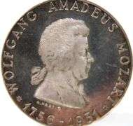 1931 Austrian Wolfgang Amadeus Mozart 175 th anniversary silver coin 19.8 g