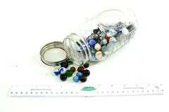Vintage Glass Marbles in Ball Glass Jar.