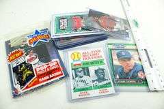 Baseball Trading Cards:  Major League All Stars Pop-Up Hank Aaron Puzzle & Cards - Factory Sealed, Yankees Reggie Jackson 1977 Topps Chewing Gum, Al Bumbry, Boog Powell Orioles 1975 Topps & More.