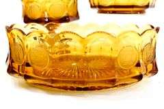 Fostoria Amber Coin  Glassware.