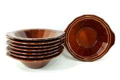 Vintage '70s Brown Ceramic Dinnerware