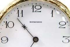 14K Gold Case , Howard pocket watch , Serial 1336445 , circa 1918 , Engraved from Mac to Albert , 12-25-23  Has interesting  " keystone" trifold case  , seems to be running well .