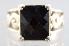Sterling Silver and Onyx Ring.  Size 8.