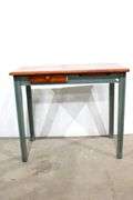 Farm Table Desk with Drawer & Pullout (32 x 18 x 28) - and - Complimenting Spindle Back Chair