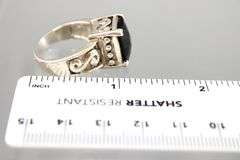 Sterling Silver and Onyx Ring.  Size 8.