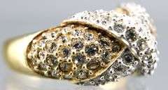 Gilt Sterling Silver Swarovski crystal Ring with the swan, size 7.