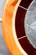Stained Glass Sailing Ship Centerpiece in Wooden Ship's Wheel Frame - 21" Dia