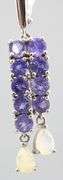 Tanzanite (tested), Opal,  and Sterling Silver Earrings.