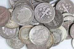 Silver dimes , Mercury and Roosevelt , 34 items
