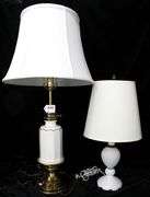 Vintage Mid-20th Century Table Lamps with Shades - Two