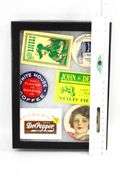 Vintage Advertising Pocket Mirrors in Shadow Box Display - "John Deere" and "Dr. Pepper" and "White House Coffee" and More