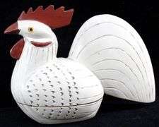 Folk Art "Rooster" Trinket Box with Lid