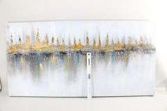Glowing Cityscape Abstract on Canvas - 20 x 40