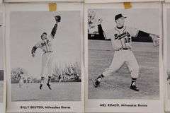 14 Player Photo Cards for the Milwaukee Braves. 1958-1960.