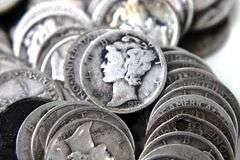 Mercury and Barber silver dimes , 90 items