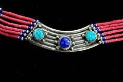 Sterling Silver, Turquoise, and Lapis, Necklace.