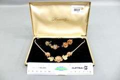 Vintage Krementz Necklace and two matching pairs of Earrings, in the original presentation case.