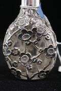 Sterling Silver 950 Cherry Blossom Overlay Scent Bottle.  Total Weight 78 G