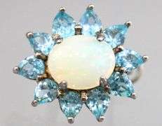 Topaz, Moonstone (both tested),  and Sterling Silver Earrings.