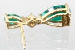10KT Gold, Diamond, and Emerald (both tested) Earrings.