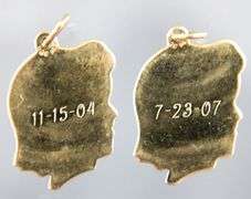 14 KT Gold engraved Charms / Pendants.    (3.04 gm)