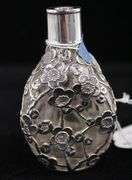 Sterling Silver 950 Cherry Blossom Overlay Scent Bottle.  Total Weight 78 G