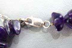 Rough cut Amethyst (tested) and  Sterling Silver Necklace, adjustable.