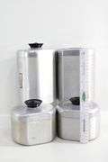 Vintage Kromex Made in USA Atomic Age Metal Canisters with Lids