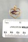 14 KT Gold Ravens Charm / Pendant.    (1.29 gm)