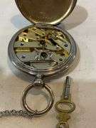 European Key wind and set pocket watch with .800 coin silver hunter case ,