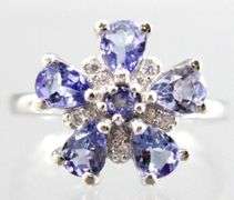 Tanzanite (tested) and Sterling Silver Ring, size 7.