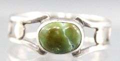 Irish Connemara Marble and Sterling Silver Ring, Size 8, and Matching Cufflinks.
