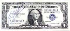 1957 Silver Certificated Signed by the Treasurer.  CGA Gem Uncirculated 67