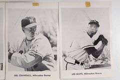 14 Player Photo Cards for the Milwaukee Braves. 1958-1960.