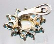 Topaz, Moonstone (both tested),  and Sterling Silver Earrings.