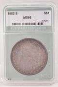 1882 "S" Morgan Silver Dollar, NTC Graded MS68.