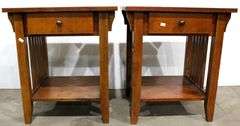 Mission Side Table with Drawer - Pair - 20 x 18 x 22 each