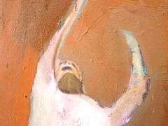 Unsigned Double Sided figurative oil on canvas 36" x 28"